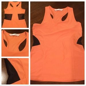 X by Gottex Tangerine Racerback Fitted Tank Mesh